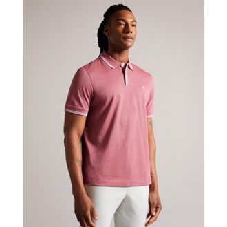 Ted Baker Mens Ted Baker Zeiter Slim Soft Touch Polo in Pink