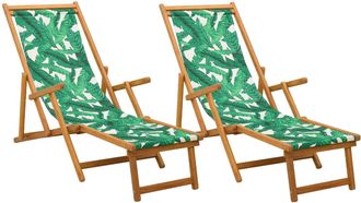 vidaXL Tumbona Plegable 2 Pcs 3 Posici&oacute;n Madera De Eucalipto Maciza Vidaxl