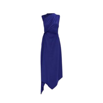 Victoria Beckham Party Dresses, female, Blue, Size: XS Asymmetrical Dress With Draping