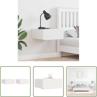 vidaXL Comodino da camera da letto - Comodino 2 pcs Bianco 39 x 34 x 16,5 cm Legno di pino massello