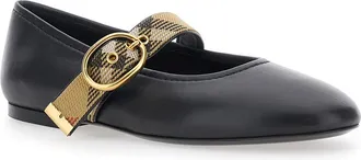 Burberry Womens Ballet Shoes Robin Black Leather Lamb Ballerina
