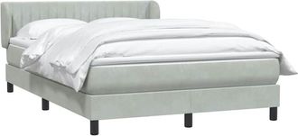 vidaXL Cama Box Spring Con Colch&oacute;n Terciopelo Gris Claro 140x210 Cm Vidaxl