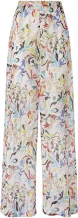 Missoni Floral Palazzo Pants - Dames - Wijde Broeken - Veelkleurig - S - Polyester - Broeken