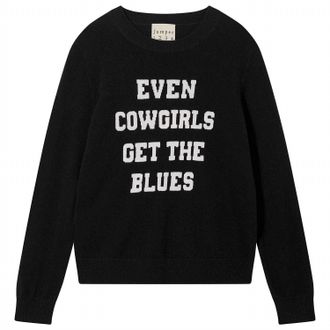 JUMPER 1234 Womens Even Cowgirls Crewneck Sweater In Black