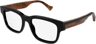Gucci Rechthoekige Brillen - unisex - Brillen - Zwart - 54 MM - Accessoires
