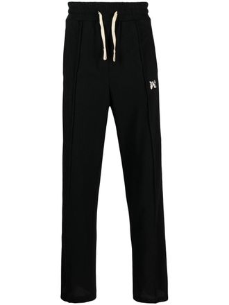 Palm Angels monogram-embroidered track pants - Black