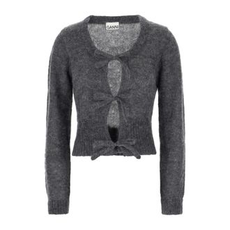 Ganni Cardigans, female, Gray, Size: M Cardigan