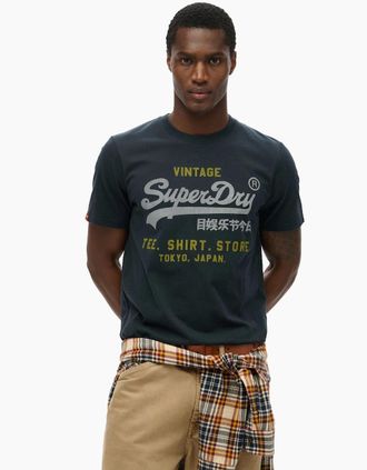 Superdry Mens Superdry Mens Vintage Logo Heritage Short Sleeve T-Shirt - Navy - Size: 38