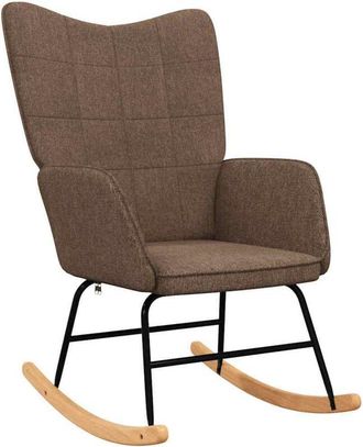 vidaXL Silla Mecedora De Tela Marr&oacute;n Vidaxl