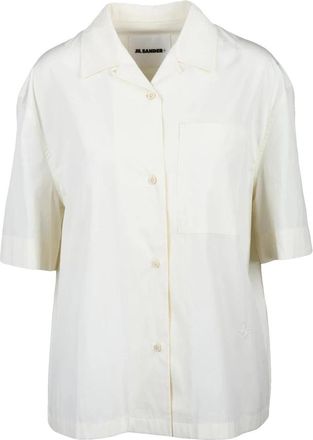 Jil Sander Camcia Dritta Over - Dames - Overhemden - Beige - S - Katoen - Overhemden