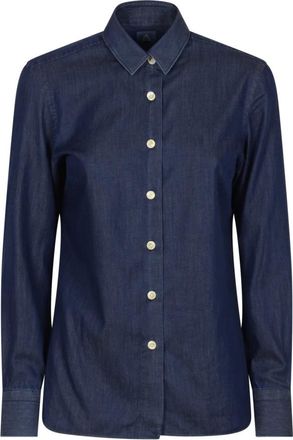 Finamore Napoli Shirt - Dames - Overhemden - Blauw - 3XL - Katoen - Overhemden