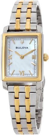Bulova Sutton Quartz White Mother of Pearl Dial Two-Tone Ladies Watch 98L308