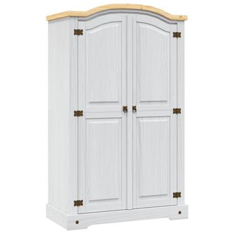 vidaXL Vidaxl - Armadio In Legno Di Pino Messicano Corona 2 Ante Bianco
