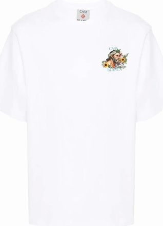 Casablanca Mens Casablanca Celebration Du Sport Printed T-Shirt White - Size: 36