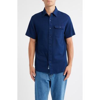 Schott NYC Cotton Button-Up Work Shirt in Basketweave at Nordstrom, Size Small