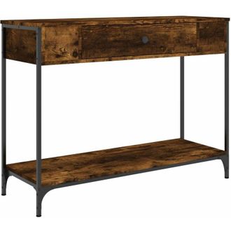 vidaXL Console Table Smoked Oak 100x34.5x75 cm Engineered Wood Vidaxl