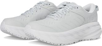 Hoka One One Bondi Slip Resistant Mens Shoes Harbor Mist/Lunar Rock : 10.5 D - Medium, Leather