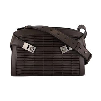 Ferragamo Tassen, Heren, Zwart, ONE Size, Leer, Hug Crossbody Bag