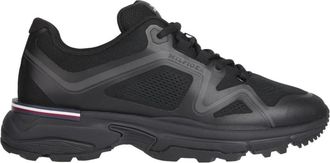Tommy Hilfiger Runner Tech Knit Sneakers - Heren - Sneakers - Zwart - 41 EU - Polyester - Schoenen