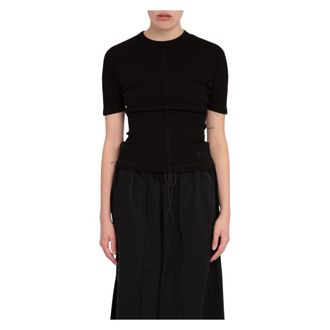 Yohji Yamamoto Dames, Tops, Zwart, Maat: M Katoen