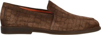 Santoni Suede Slip-On with Crocodile Print