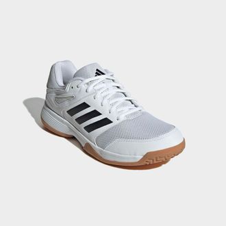 adidas Hallenschuh ADIDAS PERFORMANCE SPEEDCOURT HALLEN, Herren, Gr. 44,5, schwarz-weiss (cloud wei&szlig;, core schwarz, gum10), Synthetik, Textil, Schuhe Hallens