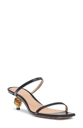 Bottega Veneta Knot Kitten Heel Slide Sandal in Black at Nordstrom, Size 11.5Us