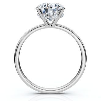 Pompeii3 Certified 1Ct Hidden Halo Diamond Engagement Ring 14k Gold Lab Grown