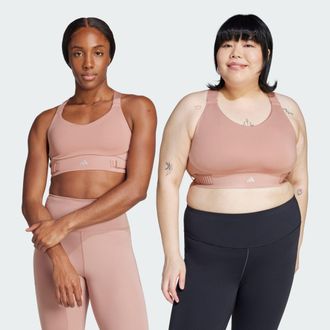 adidas adidas Performance Womens FastImpact Luxe Run High-Support Bra - Coral Recycled Material - Size XS (A-B)