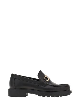 Ferragamo Black Leather Loafers