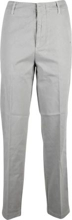 Dondup Janis Straight Broeken - Dames - Straight fit broeken - Grijs - W30 - Katoen - Broeken
