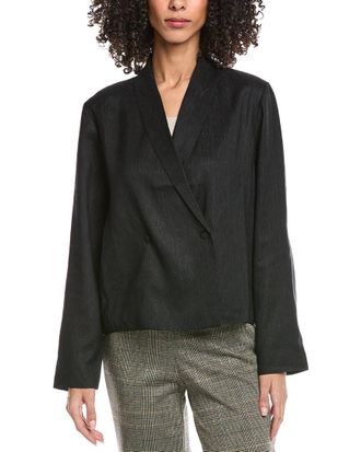 Eileen Fisher Shawl Collar Linen & Silk-Blend Jacket