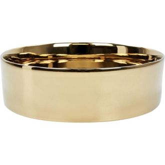 Beliani Beliani - Lavabo sobre encimera baño cerámica redondo dorado 40 x 40 cm Tebar