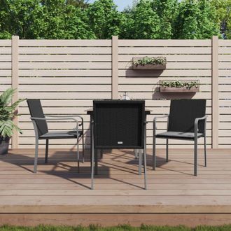 vidaXL Juego Comedor Jard&iacute;n 5 Piezas Y Cojines Rat&aacute;n Sint&eacute;tico Y Acero Vidaxl