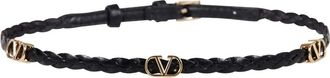Valentino Garavani braided leather necklace - women - Calf Leather - One Size - Black