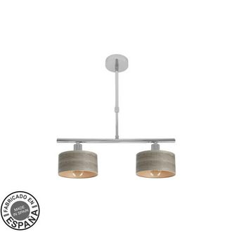 Fabrilamp Lampara Gilda 2xe14 Cromo/madera Gris Regx43x14 Cm - Fabrilamp