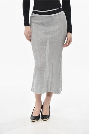 Jacquemus Lurex Midi Skirt With Waist Strap size 42