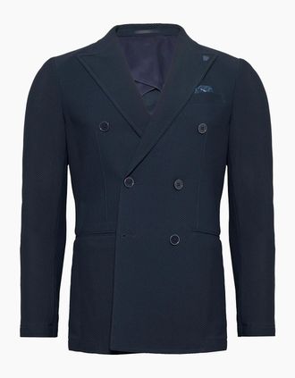 R2 Mens R2 DOUBLE BREASTED TRAVEL JACKET NAVY - Size: 46/Regular