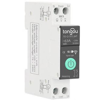 OEM Interruptor Autom&aacute;tico Inteligente Wifi Tongou Tuya - 1p 63a Con Medici&oacute;n, Montaje En Riel Din, 3 Modos De Programaci&oacute;n, Protecci&oacute;n De Seguridad, Comp