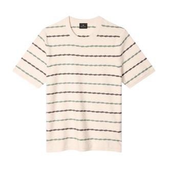 Paul Smith Textured Stripe Knitted Cotton T-Shirt - male - Paul Smith - Round-neck Knitwear - Multicolor - XL - Knitwear