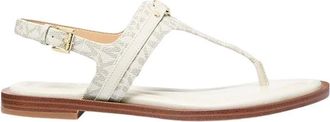 Michael Kors Mandy Signature Logo T-Strap Sandaal - Dames - Sandalen - Beige - 38 1/2 EU - Schoenen