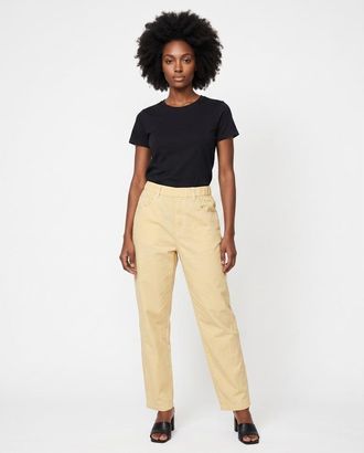 Brunello Cucinelli Womens Light Yellow Cotton Trousers, Size 46
