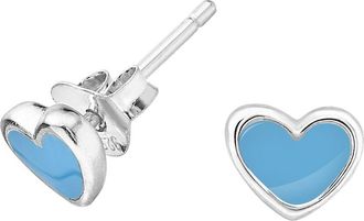 Dower & Hall Blue Enamel Narrative Heart Studs