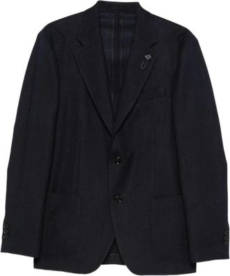 Lardini Blazer met opgestikte zakken - Heren - Blazers - Blauw - 2XL - Jassen