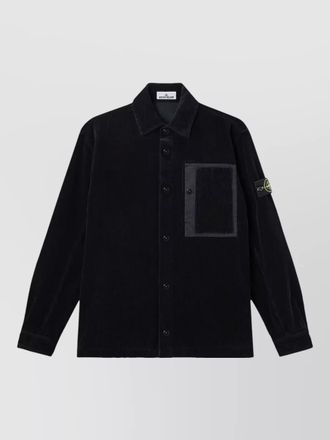 Stone Island corduroy jacket buttoned cuffs chest pocket long sleeves