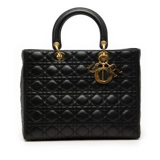 Dior Pre-owned Dior Large Lambskin Cannage Lady Ladies A106OSA5GSC8PUMG
