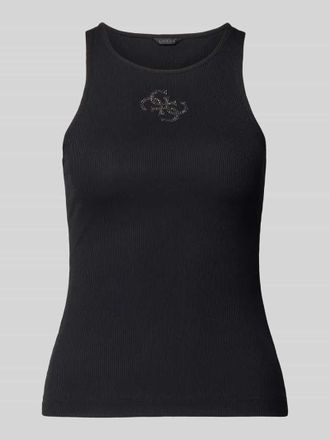 Guess Tanktop in Ripp-Optik mit Logo in Black, Gr&ouml;&szlig;e XL