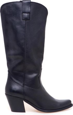 Felmini Texan Boot - Dames - Cowboylaarzen - Zwart - 37 EU - Leer - Schoenen
