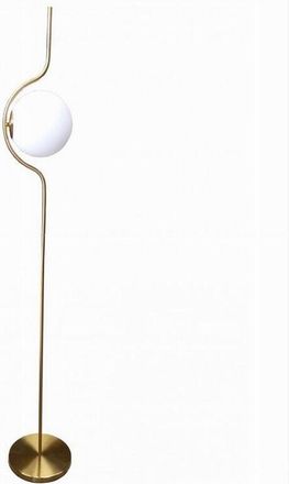 Trade Shop Trade Shop - Lampada Da Terra Oro Con Sference In Piantana Bianco Vetro E27 Design Modern 33894