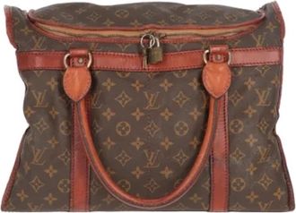 Louis Vuitton Tweedehands leren Louis Vuitton tassen - Dames - Vintage Weekendtas - Bruin - ONE Size - Vintage